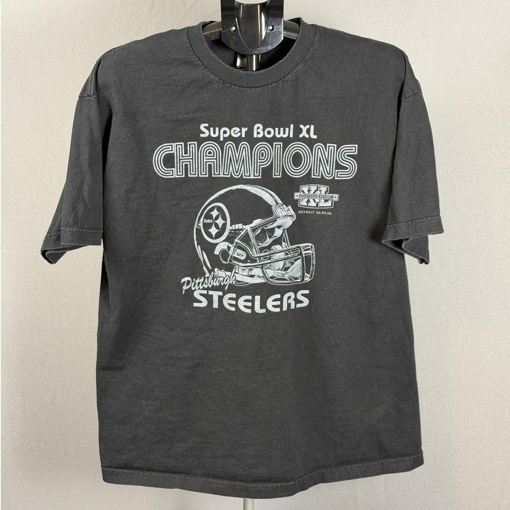 Pittsburgh Steelers Shirt Mens‎ XL Black NFL Football Super Bowl XL Champions